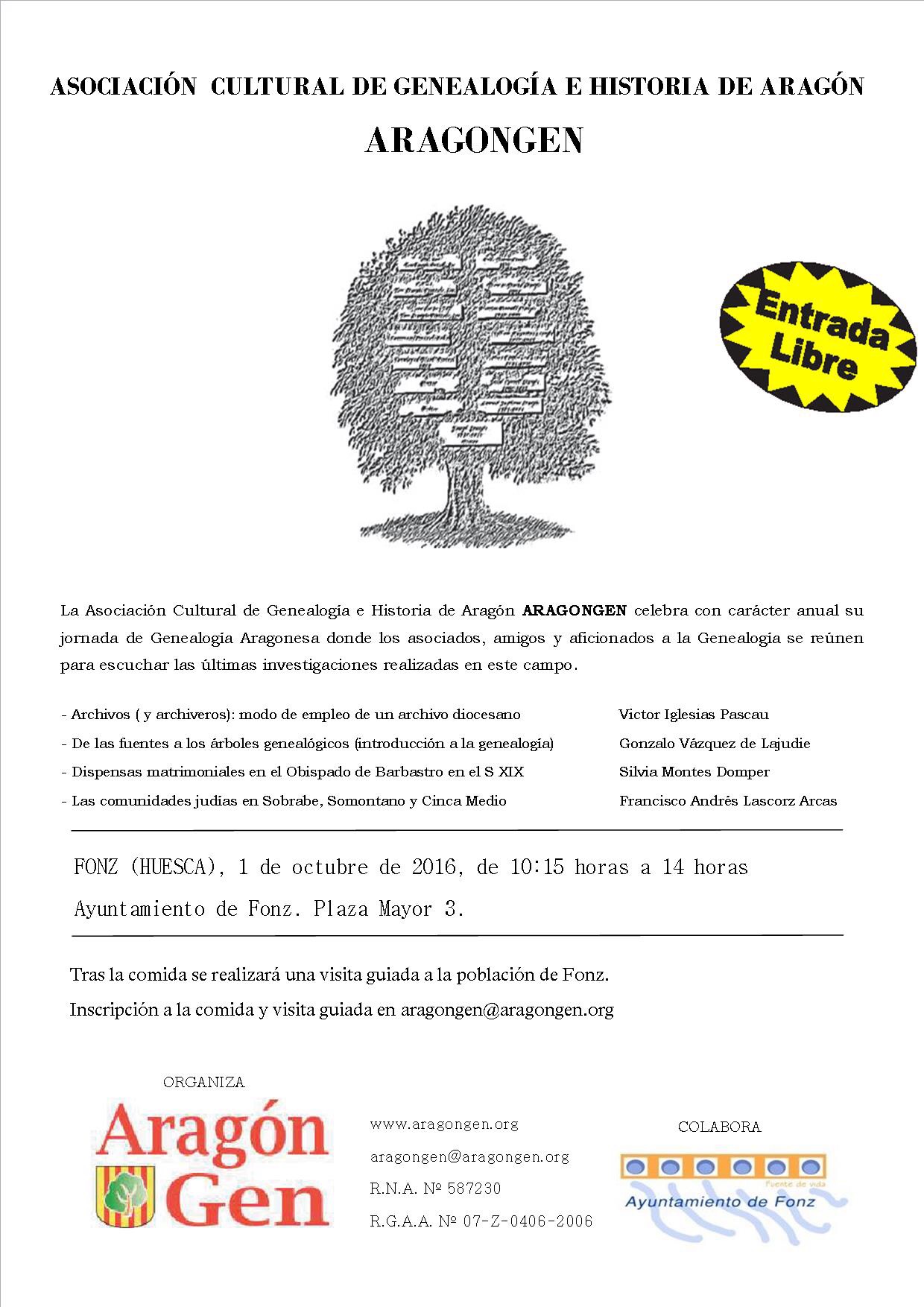 Encuentro en Fonz de la Asociación de Genealogía e Historia de Aragón