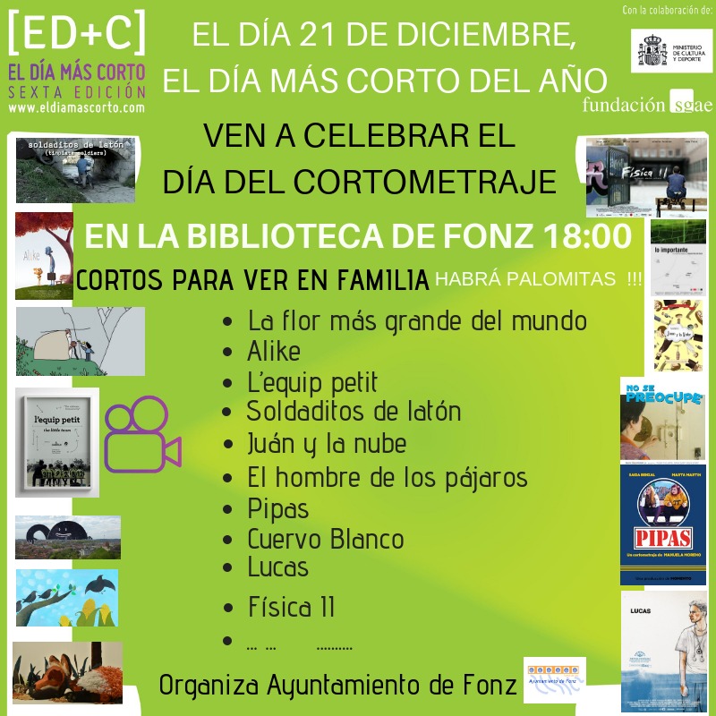 Fonz se suma a la iniciativa ‘El Día Más Corto’ con una proyección de cortometrajes Fonz se suma a la iniciativa ‘El Día Más Corto’ con una proyección de cortometrajes