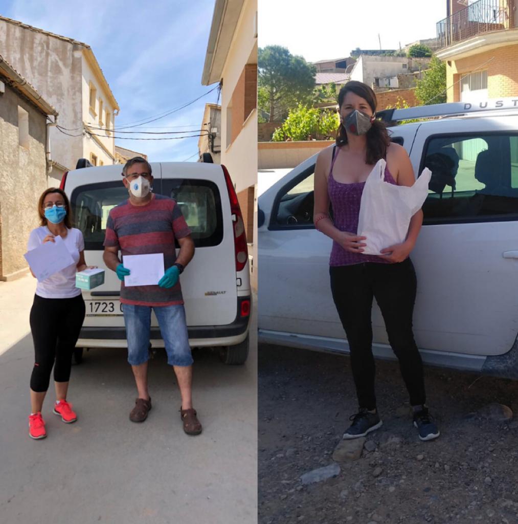 Concejales reparten las 1.250 mascarillas quirúrgicas de la DPH entre los vecinos de Fonz y Cofita